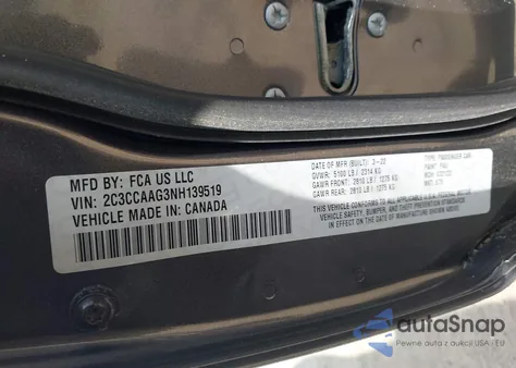 2022 Chrysler 300 Touring from USA, damaged, VIN 2C3CCAAG3NH139519